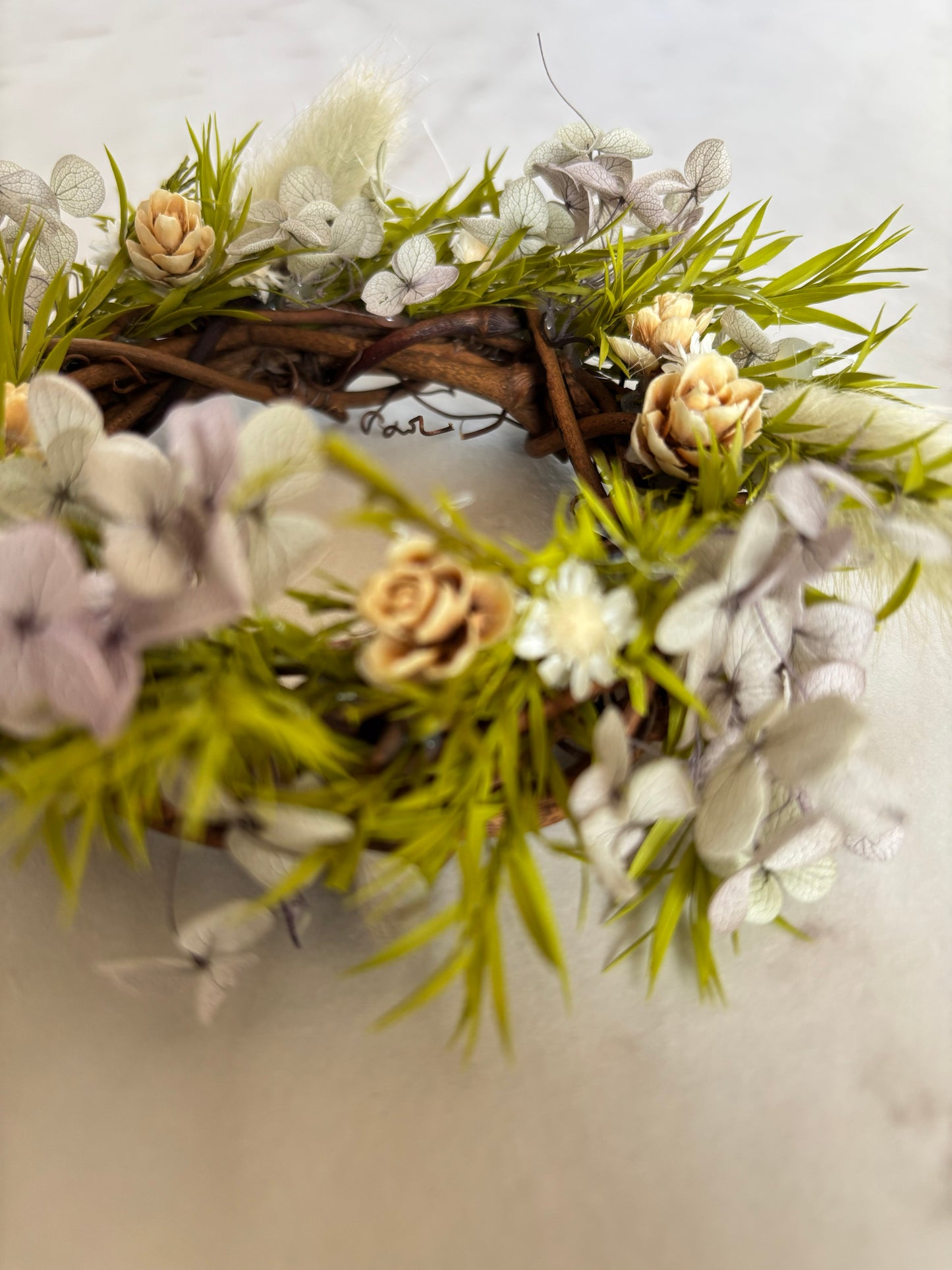 ティーツリーと紫陽花のリース